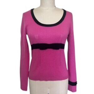 Nanette Lepore Pink & Black Cashmere Sweater